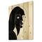 Designart - Retro Monochrome Minimal Portrait of Young Woman - Modern Print on Natural Pine Wood